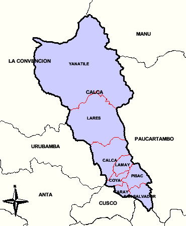 Mapa de la Provincia de Calca