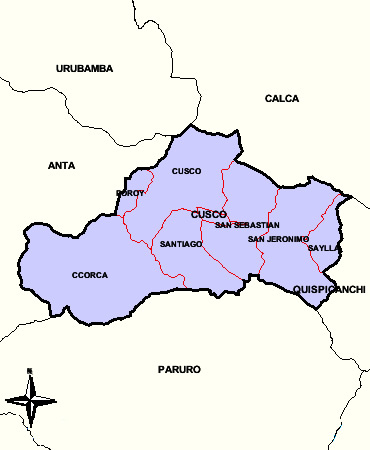 Mapa de la Provincia de Cusco