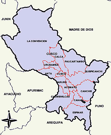 Mapa Departamento de Cusco