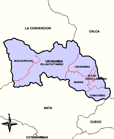 Mapa de la Provincia de Urubamba