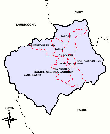 Mapa Provincia de Daniel Alcides Carrion