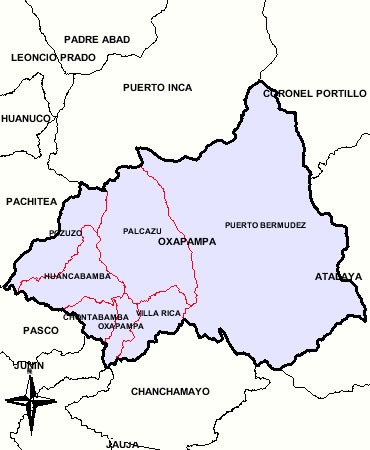 Mapa Provincia de Oxapampa