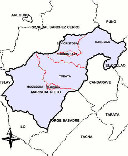 Mapa de la Provincia de Mariscal Nieto